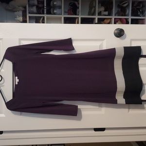 New York and Company purple belted dress